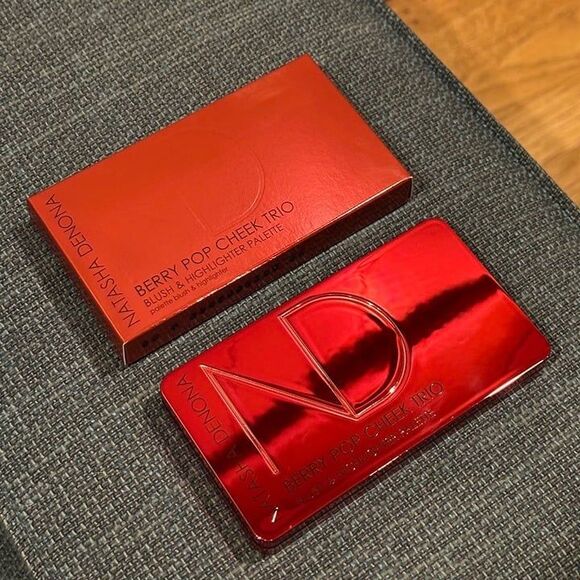 Natasha Denona Berry Pop Cheek Trio Cranberry Red Glow Cream Blush Highlight - Picture 10 of 12